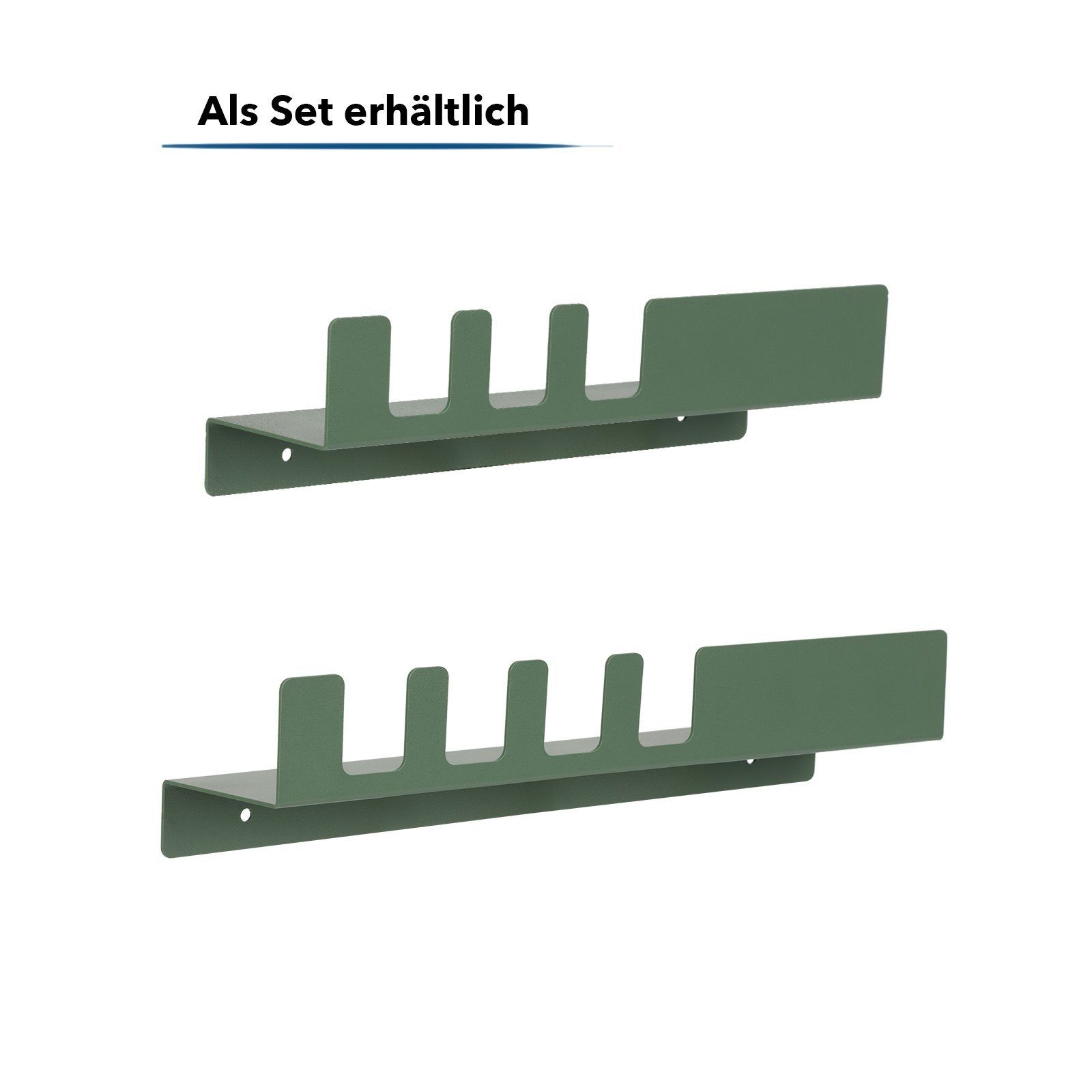 Floordirekt Wandregal Metall, Wohndekoration aus Paulowniaholz, Wandregal