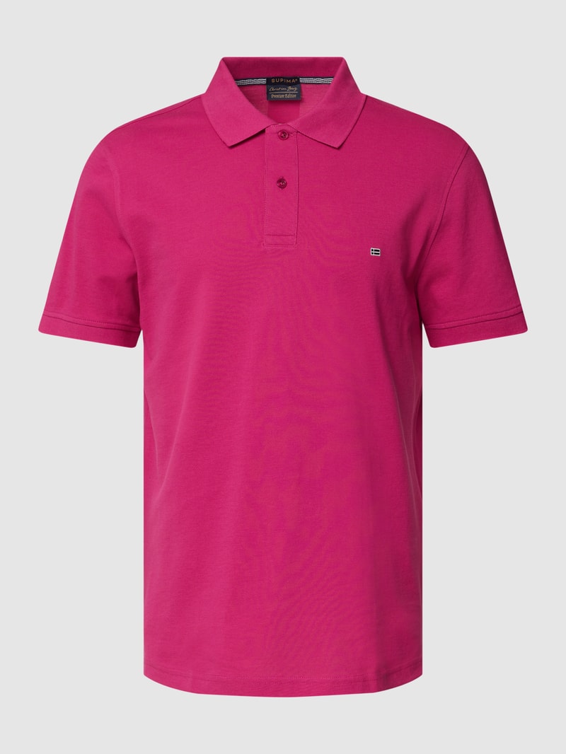 Poloshirt mit Label-Stitching in pink
