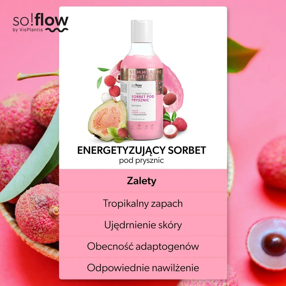 So!Flow Ενεργειακό Σορμπέ Ντους, Γκουάβα και Λίτσι