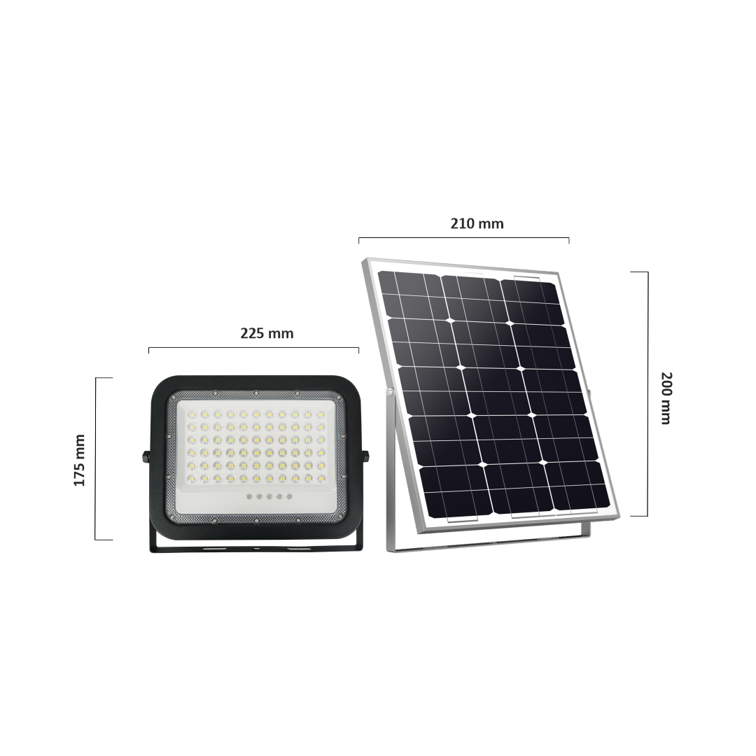 ENOVALITE Solarstrahler PRO, LED-Fluter, Solar mit Akku, 30 W PV