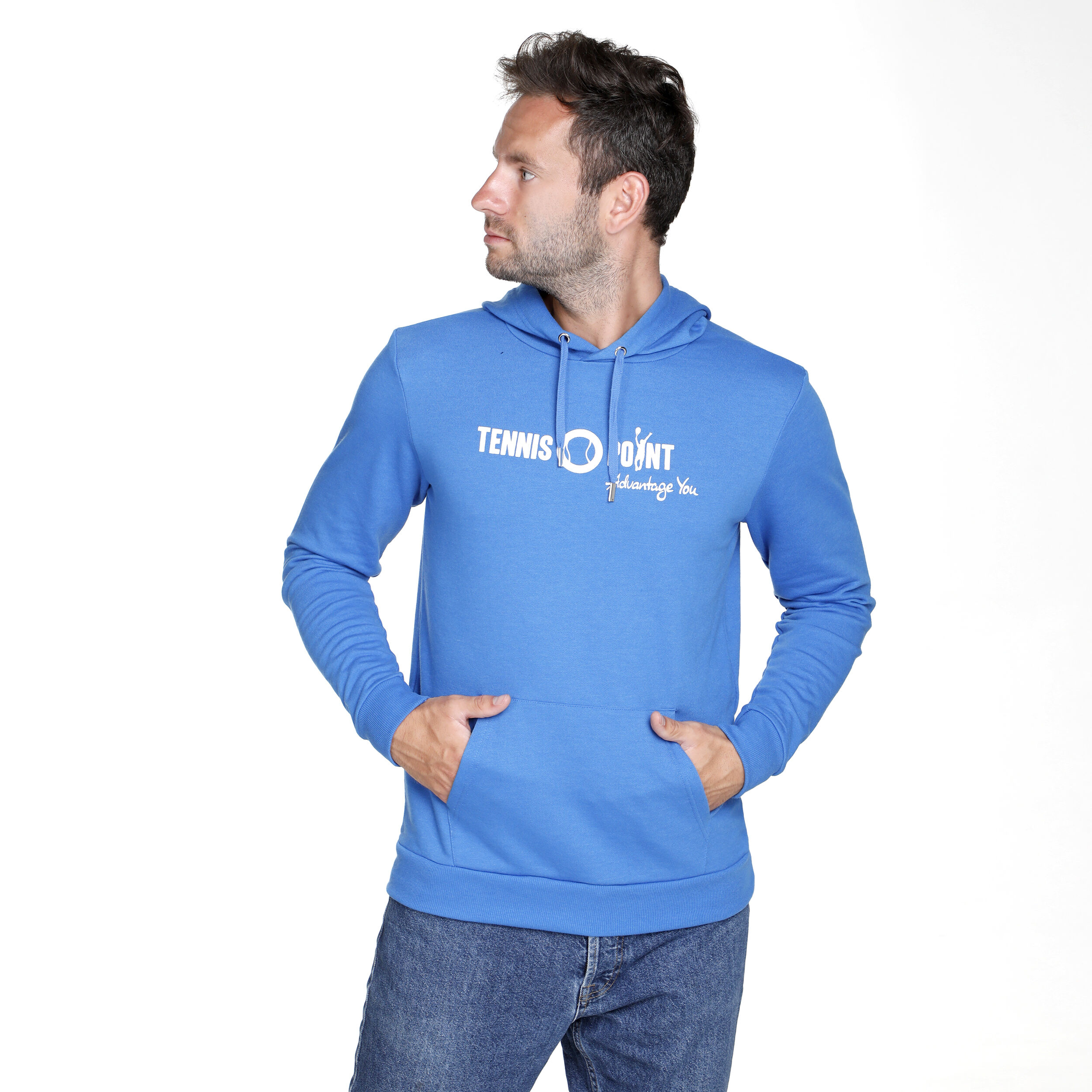 Logo Hoody Herren - Blau, Weiß