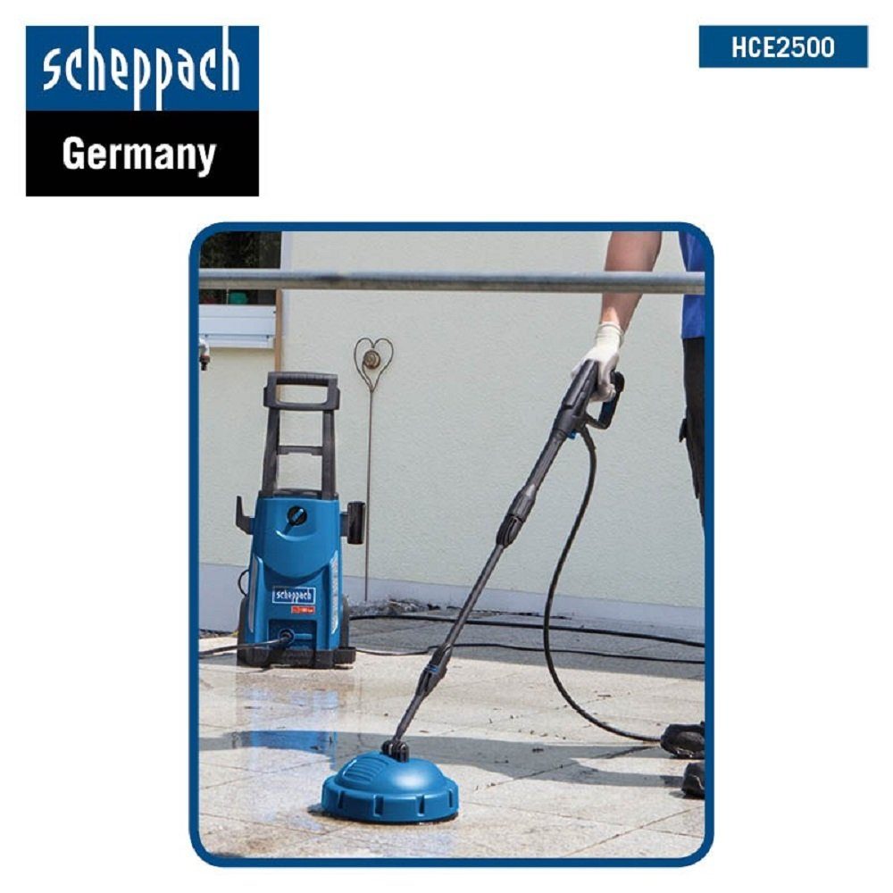 Scheppach Hochdruckreiniger Hochdruckreiniger HCE2500 SE inkl.10-teiliges Set, (10 tlg), Ideal für den mobilen Einsatz