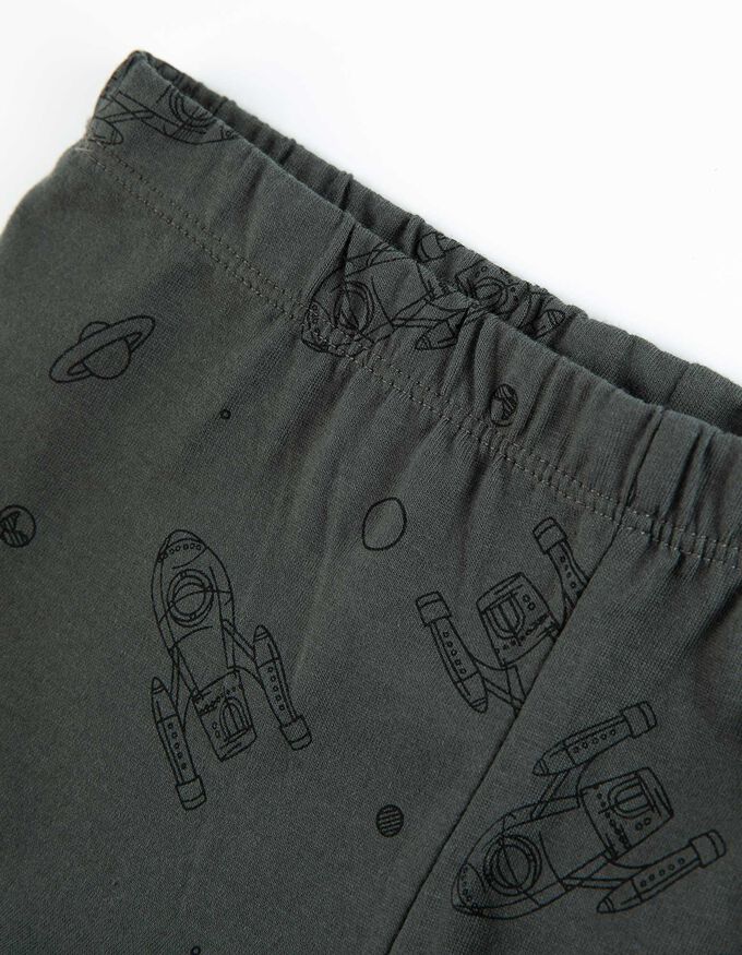 Pyjama Set aus Langarmshirt und Hose- Print