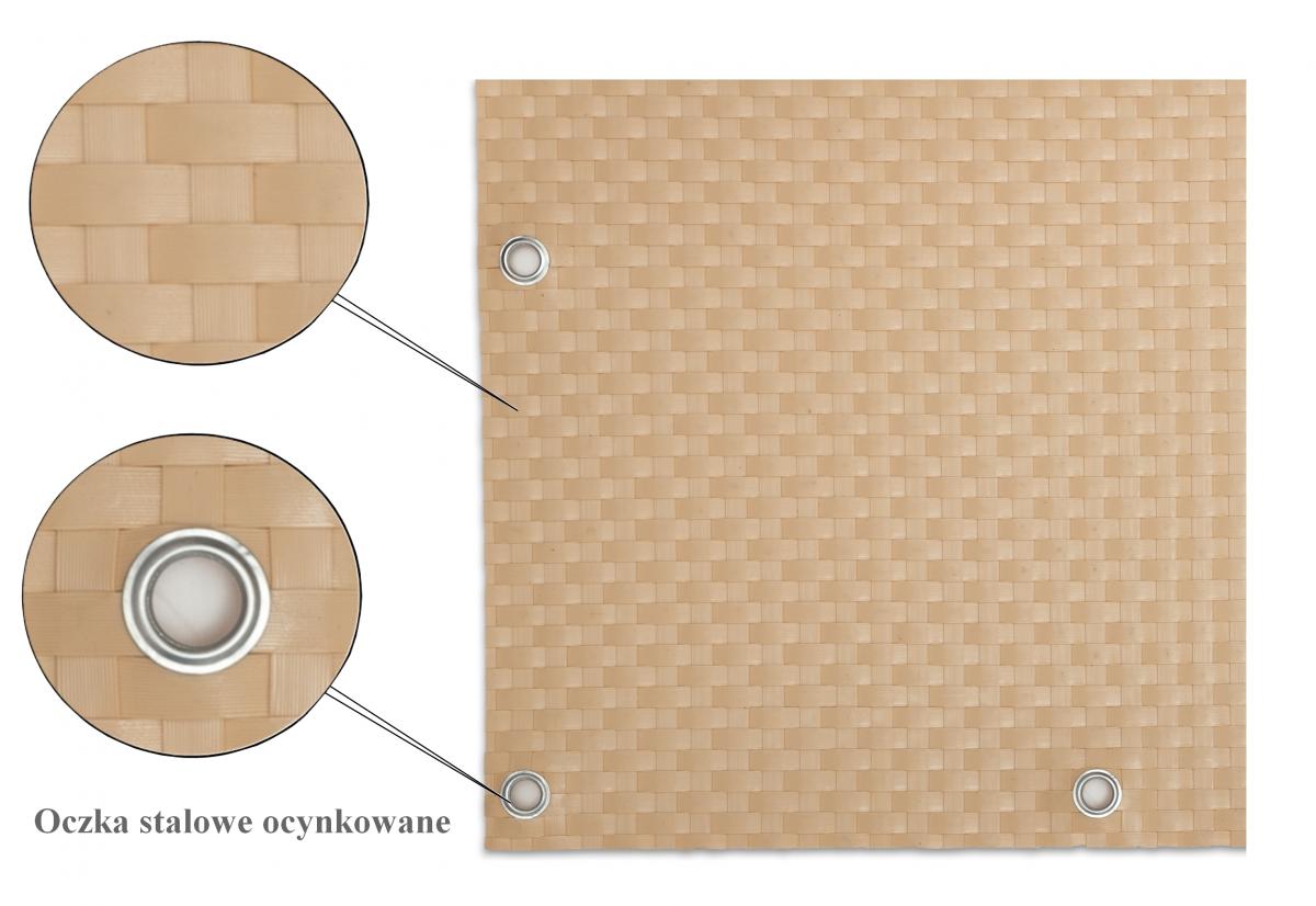 Progresja Rattan Art Polyrattan Balkonsichtschutz mit Metallösen - Beige 0,9m x 5m
