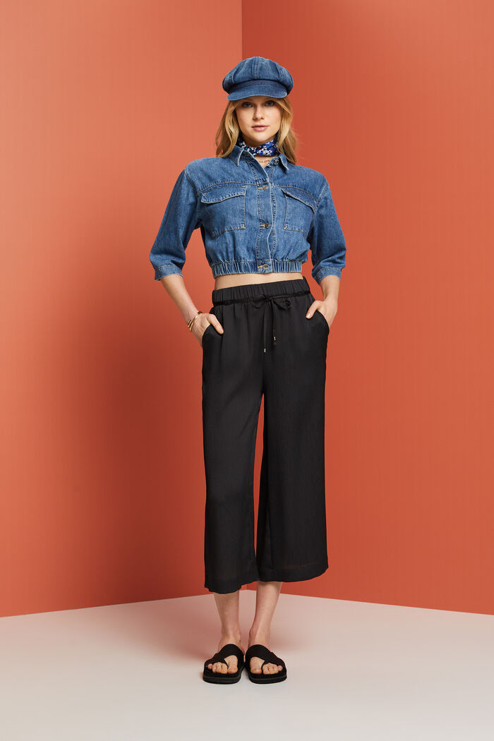 Satin-Culotte in Crinkle-Optik