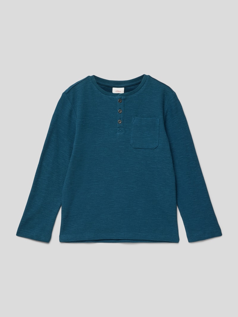 Longsleeve mit Brusttasche in dunkelgrün