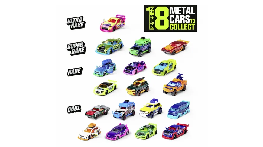 Majorette - Tune Ups Series 3 - 4er Set mit 28 Überraschungen, 4 von 18 Autos zum Tunen im Überraschungspack