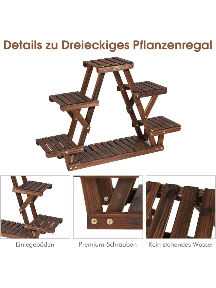 COSTWAY Garten-Pflanzenständer in Braun günstig kaufen onesize