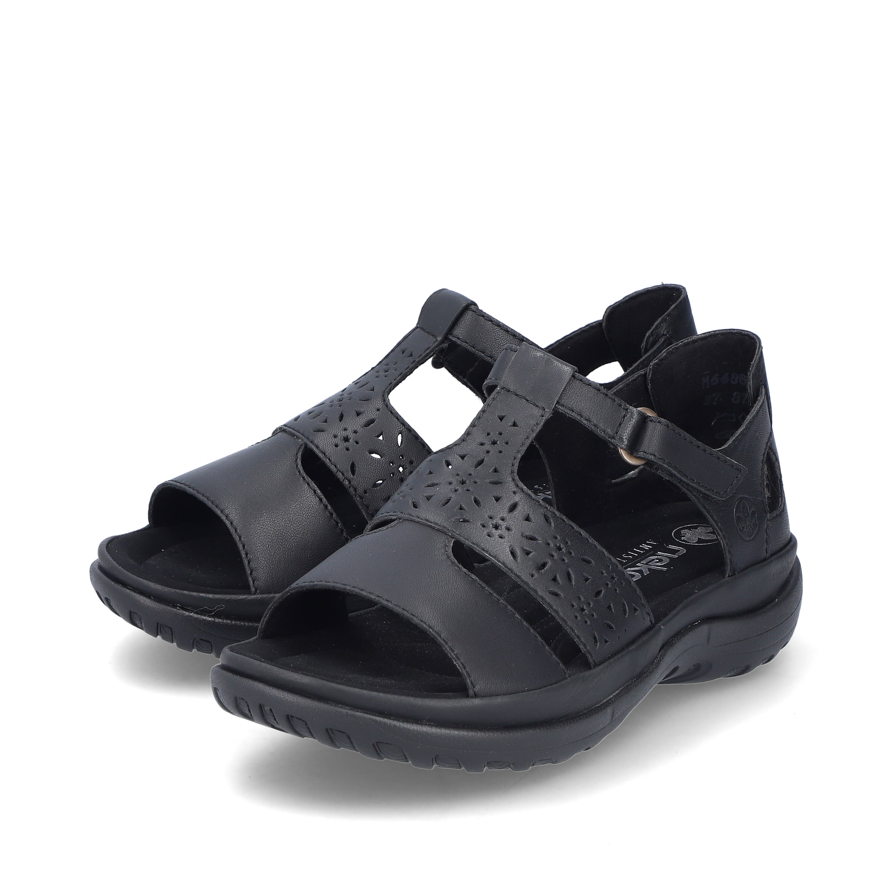 Rieker Damen Riemchensandalen glanzschwarz