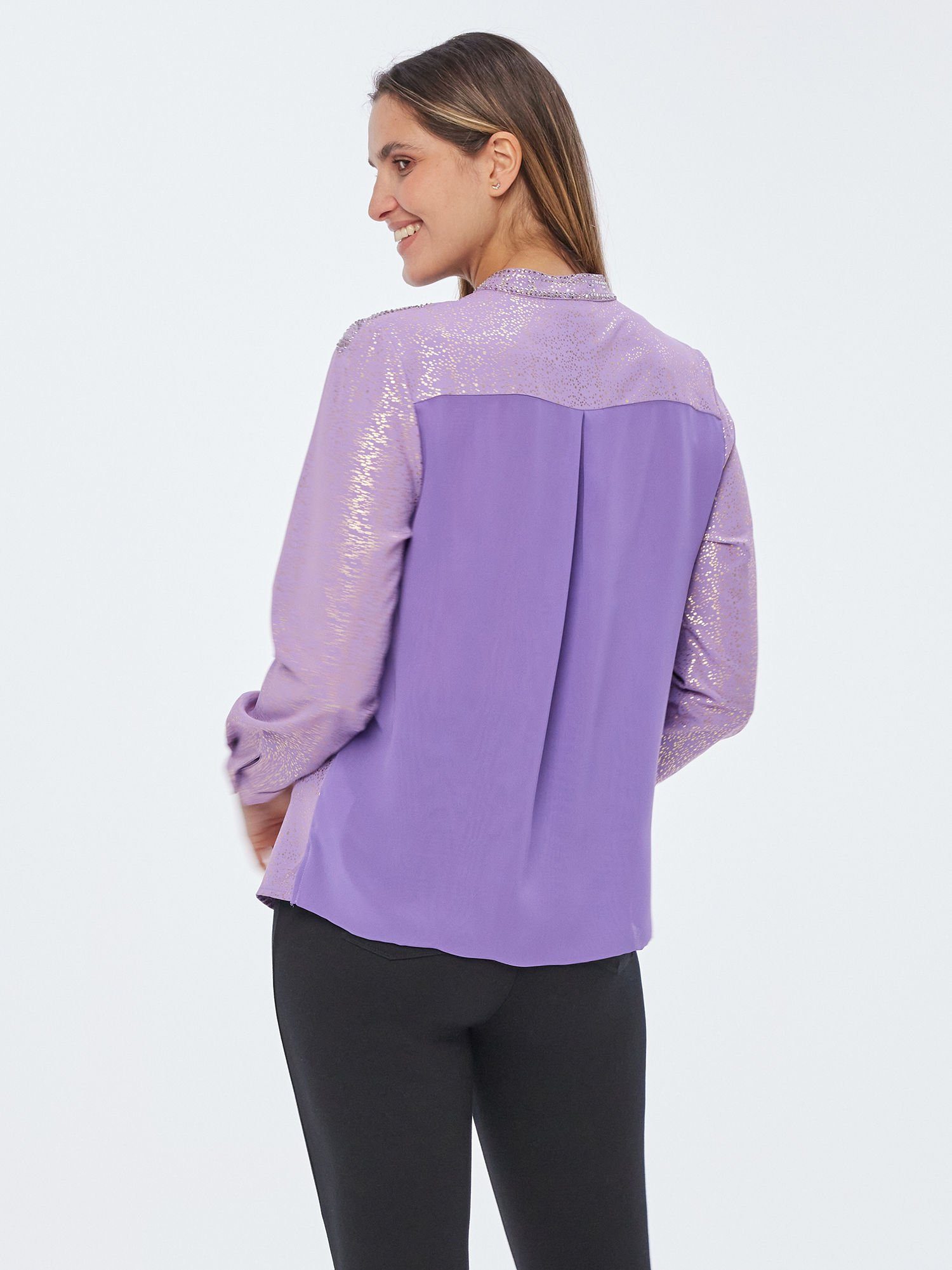 Sarah Kern Schlupfbluse mit Strass- und Glitzerdetails