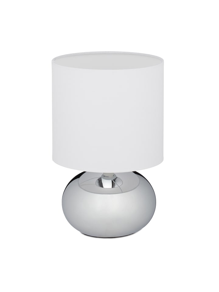 relaxdays Nachttischlampe in Silber - (H)28 x Ø 18 cm günstig kaufen onesize