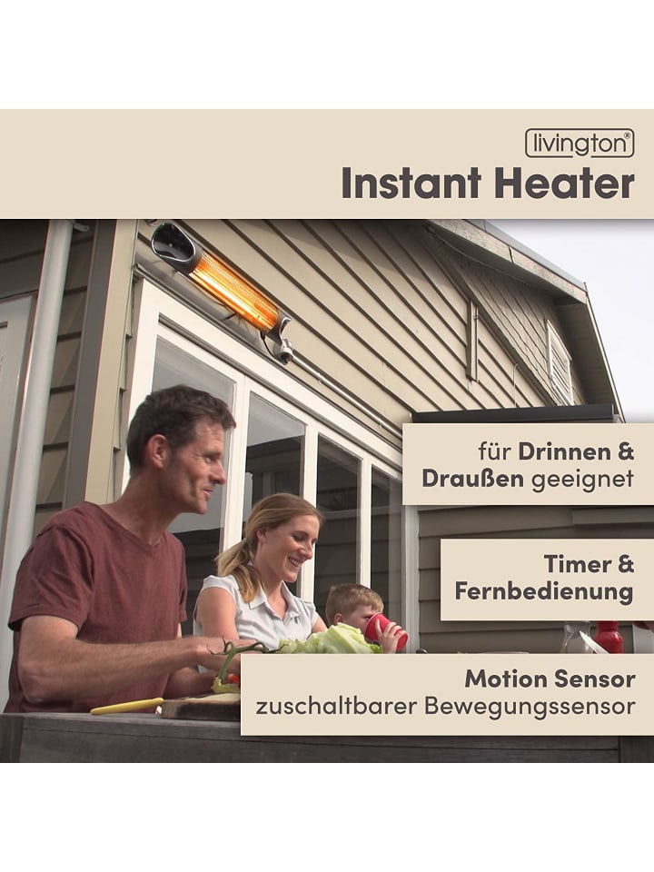 Livington Infrarot Heizstrahler Instant Heater in Schwarz günstig kaufen onesize