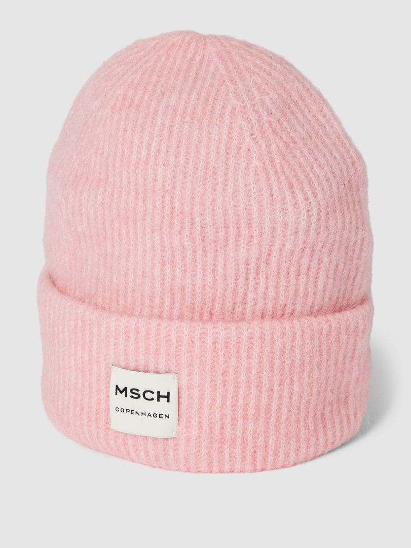 Beanie mit Label-Patch Modell 'Hope' in rosa