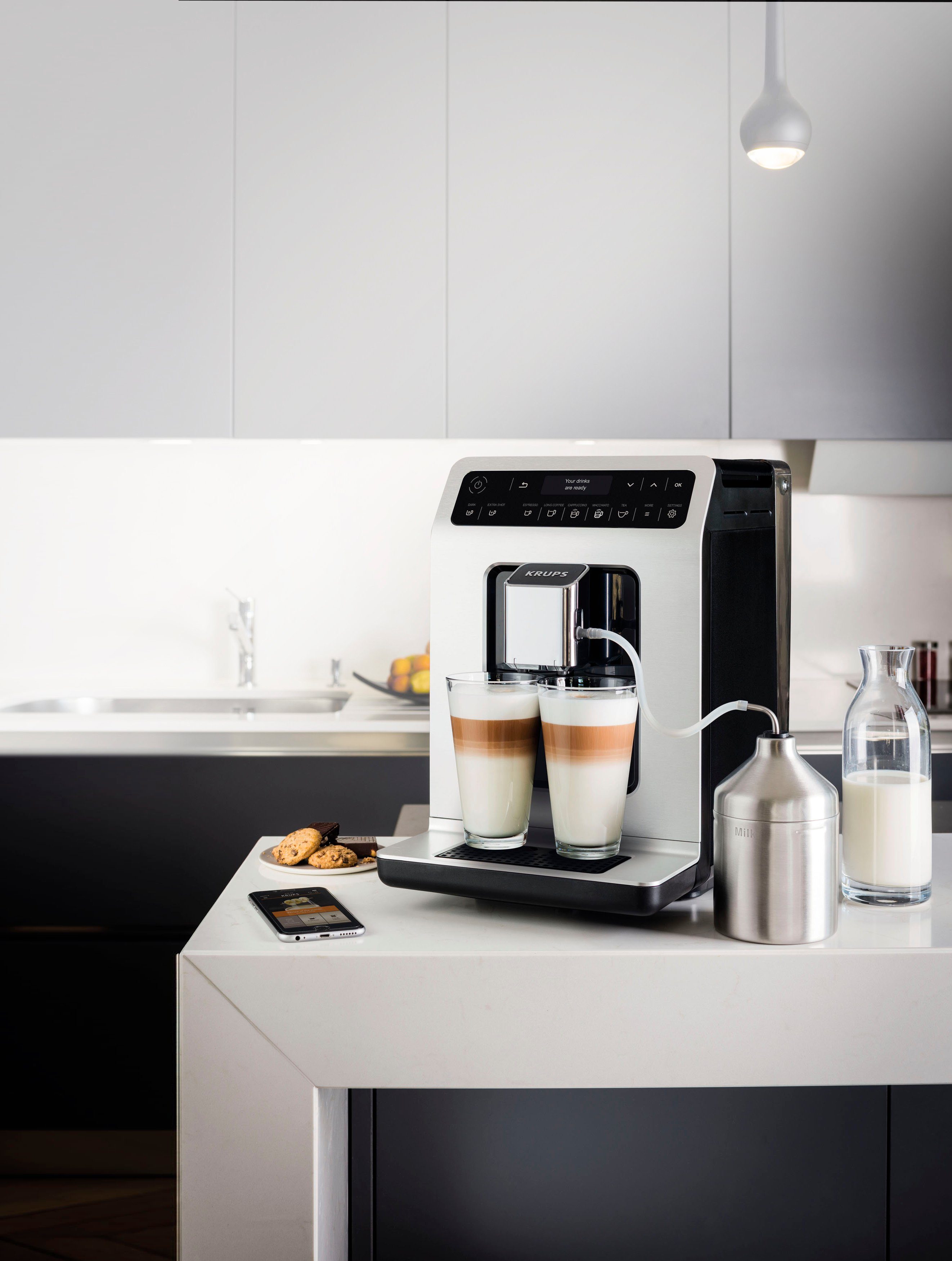 Krups Kaffeevollautomat EA891D Evidence, 12 Kaffee- und 3 Tee-Variationen, OLED-Display und Touchscreen