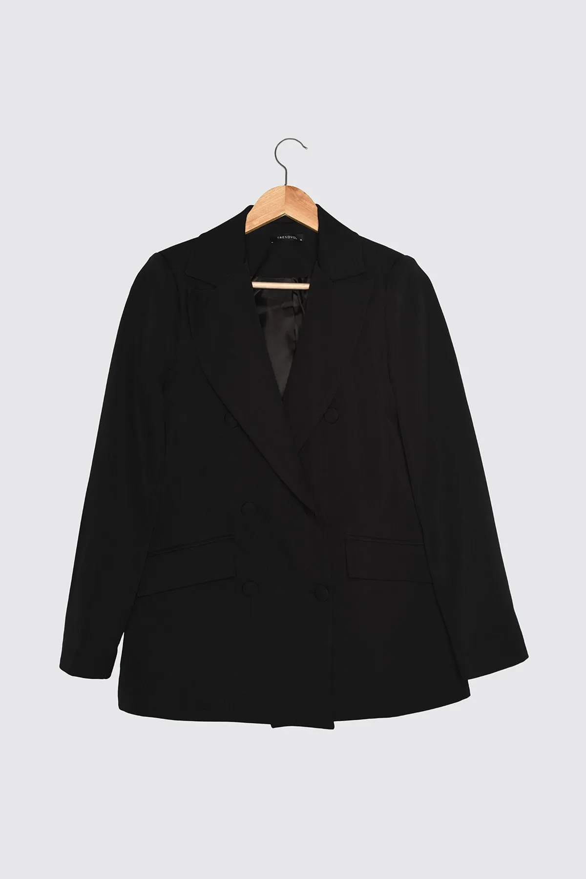 Trendyol Collection  Schwarze, gefütterte, gewebte Blazerjacke TWOSS21CE0137