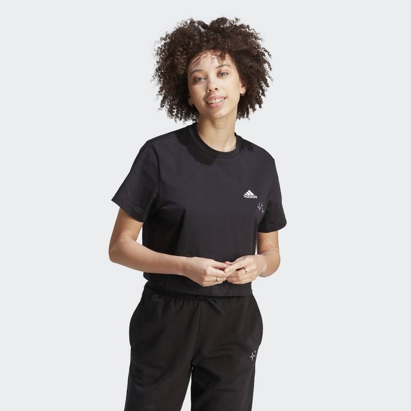 adidas Scribble Embroidery Crop-Shirt T-Shirt Damen