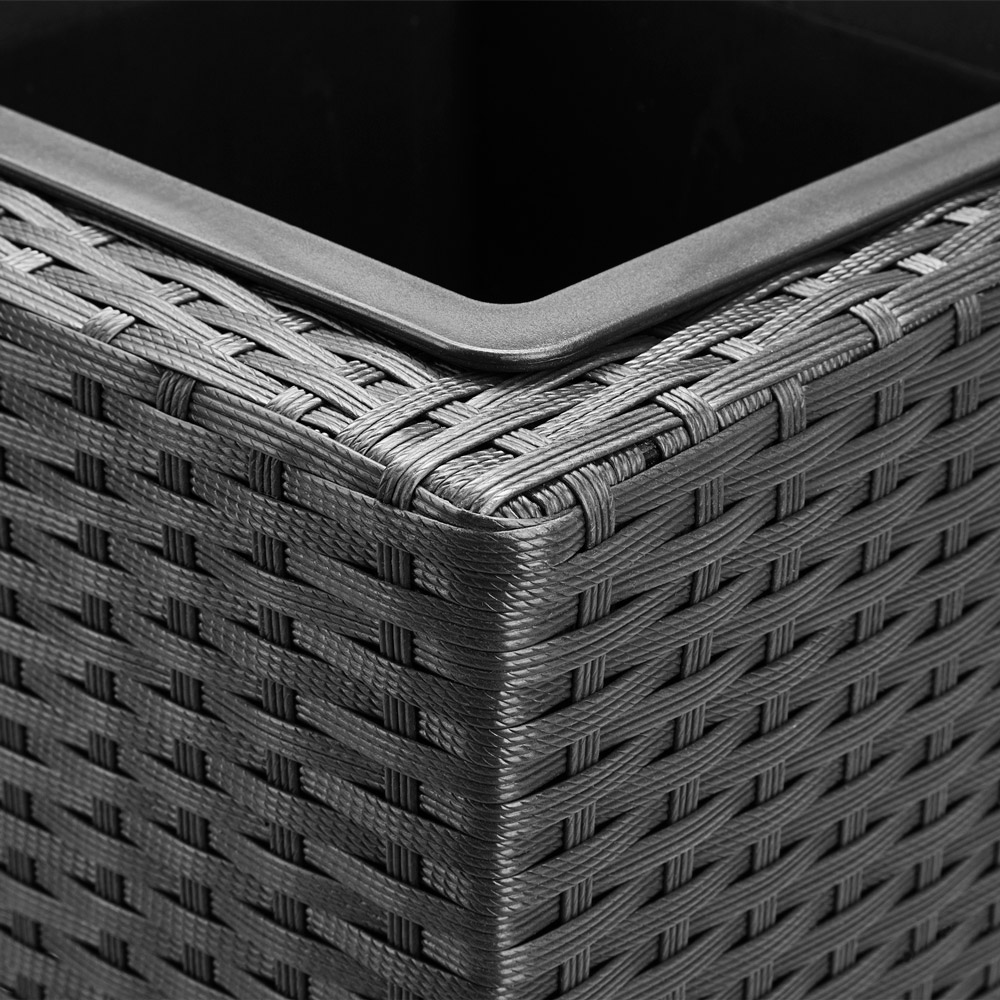 Casaria Blumenkasten Polyrattan 3er 83 x 60 x 30,5cm schwarz
