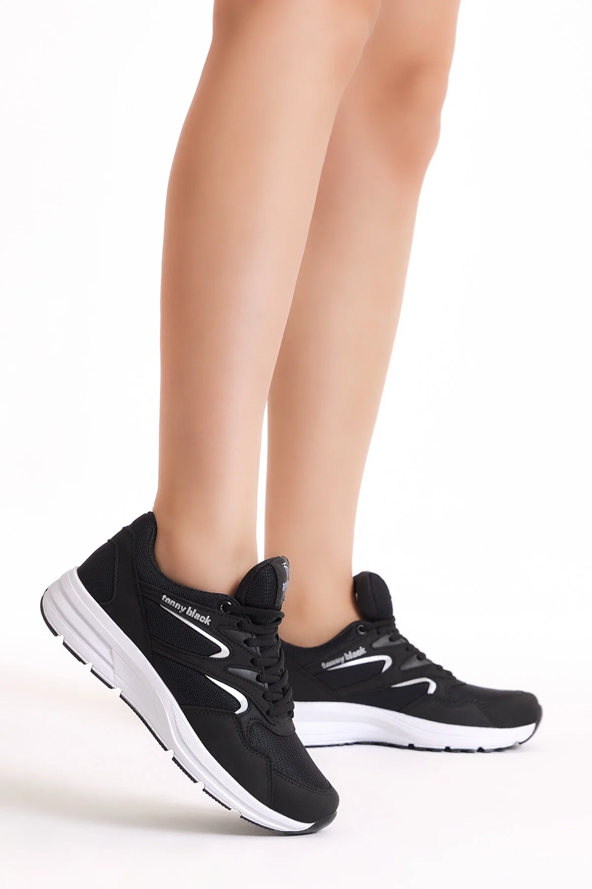 Tonny Black  Unisex Schwarz Weiß Sportschuhe 772-0