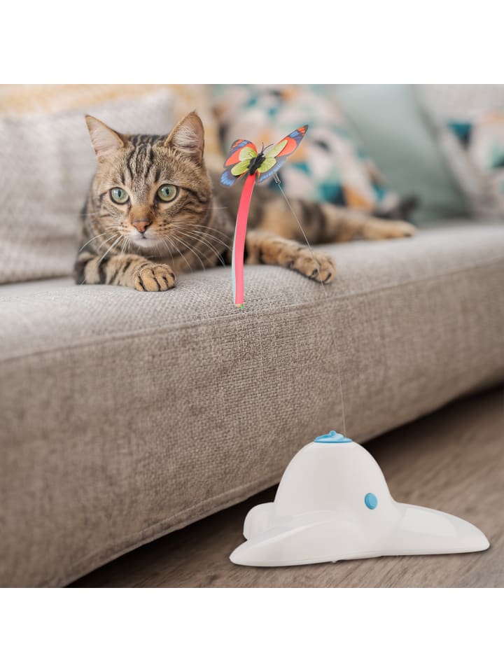 relaxdays Katzenspielzeug in Weiß - (B)20,5 x (H)33,5 x (T)18 cm günstig kaufen onesize