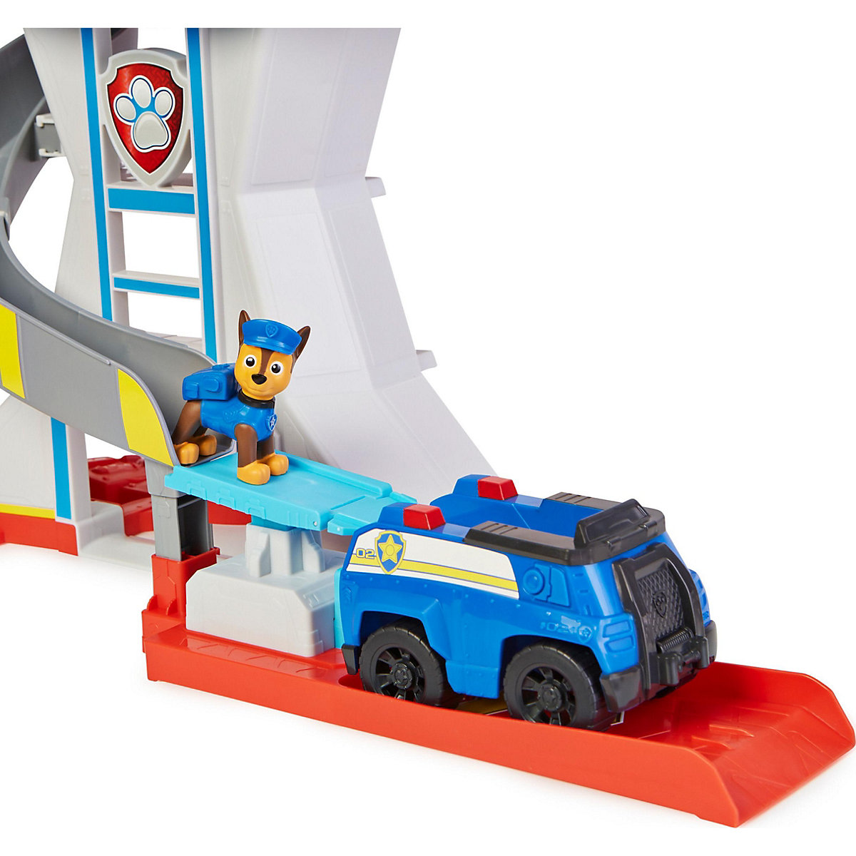 PAW Patrol. 10. Jubiläum, Lookout Tower, Hauptquartier Spielset mit 1 Chase Basis Fahrzeug, 2 Chase Figuren und Zubehör, geeignet für Kinder ab 3 Jahren
