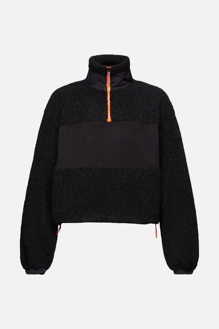 Troyer-Sweatshirt aus Materialmix