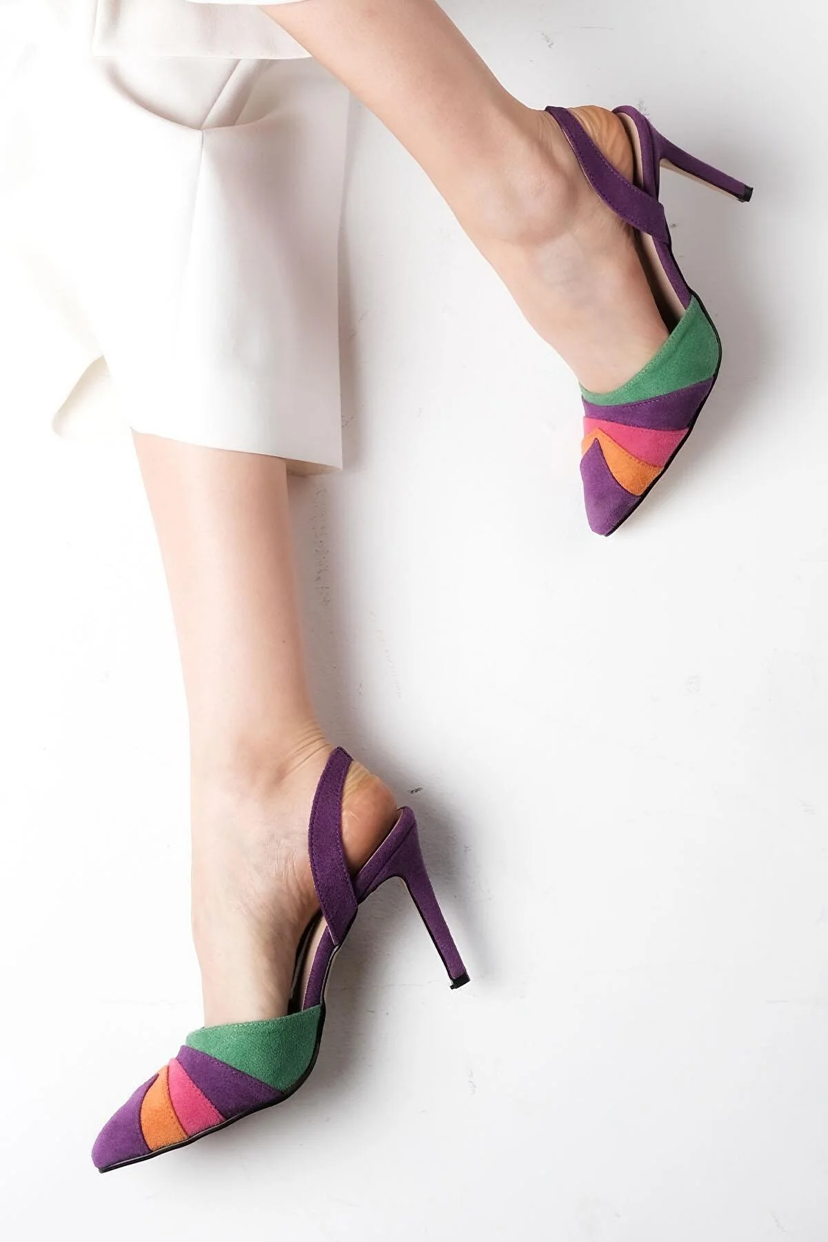 Mio Gusto  Valentina – Mehrfarbige Damenschuhe mit offenem Rücken und Absatz