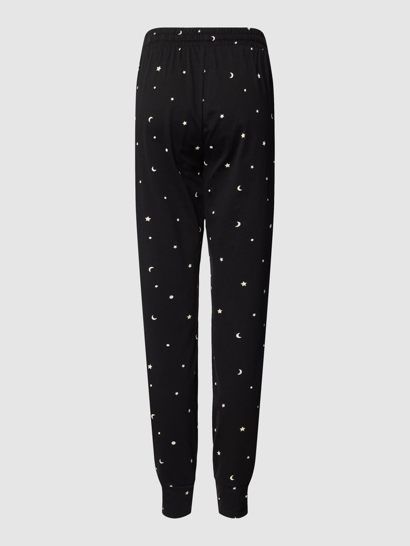 Pyjama-Hose mit Allover-Print in schwarz