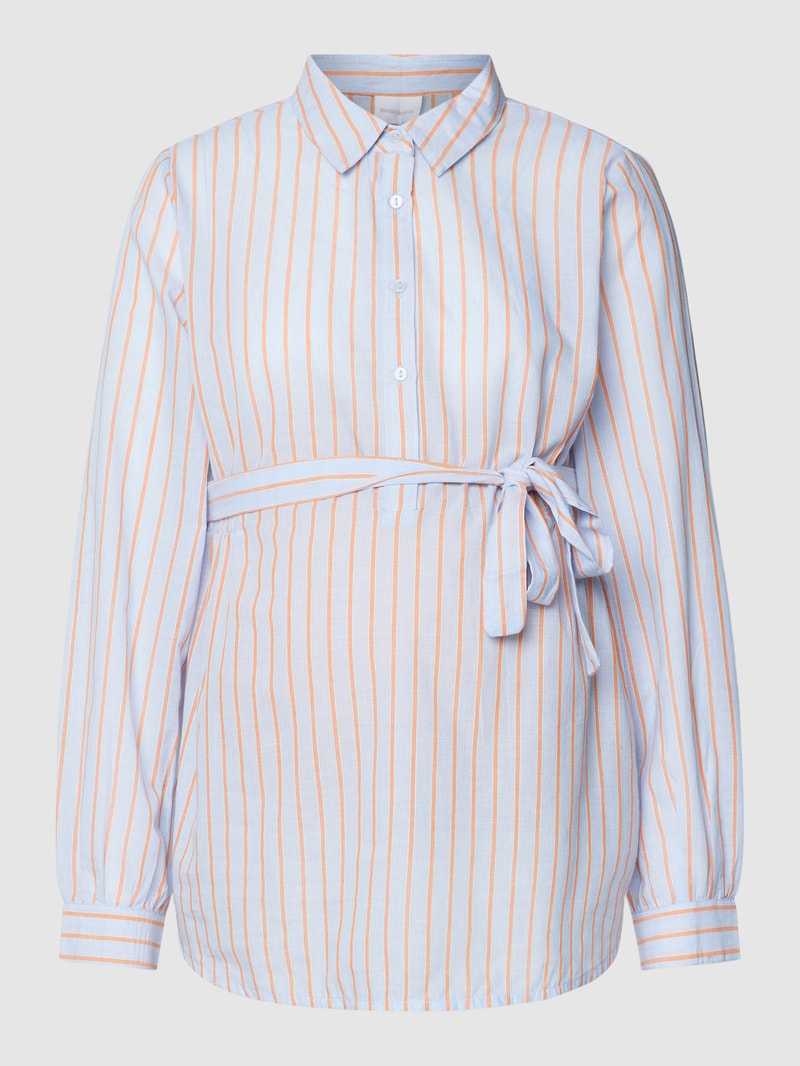 Umstands-Bluse mit Streifenmuster Modell 'Cabana' in hellblau