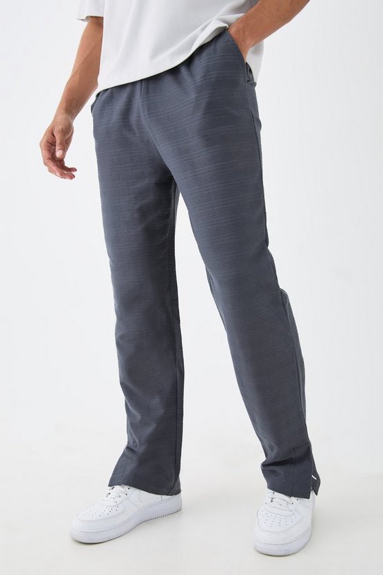 Gestreifte Jacquard-Jogginghose mit geteiltem Saum