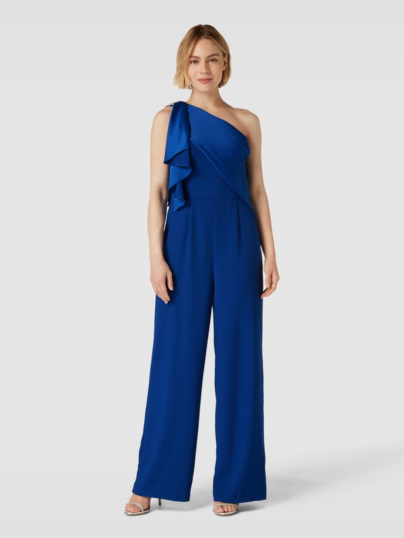 Jumpsuit mit Volants in blau