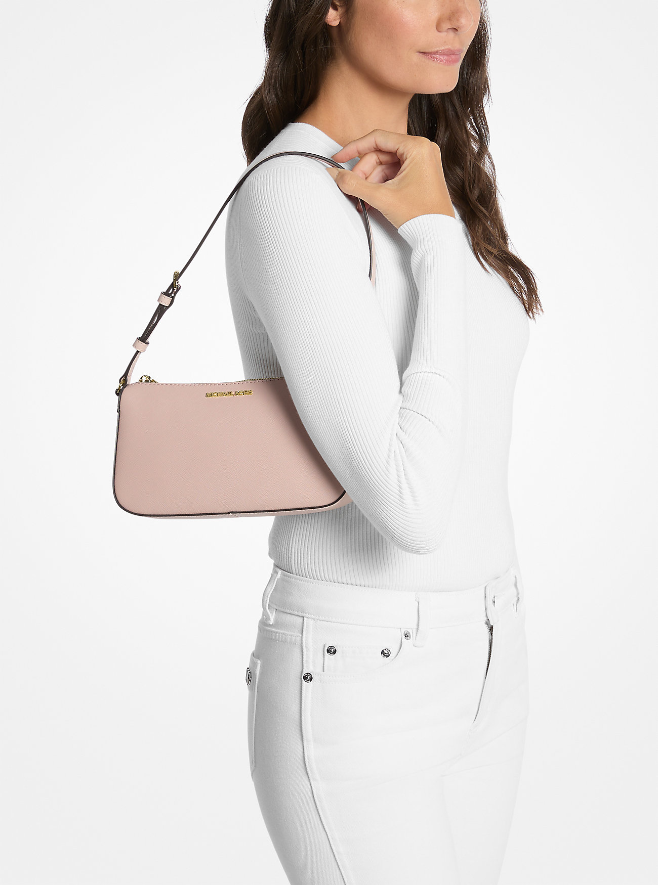 Jet Set Medium Saffiano Skinnveske - MYK ROSA
