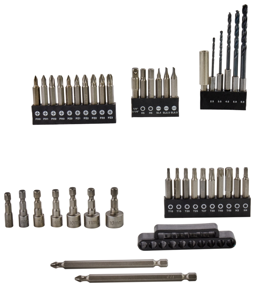 Set burghiu/bițuri Makita Accessories D-58877, 42 de piese