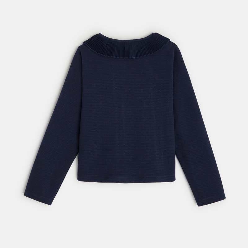 Cardigan à col collerette bleu fille