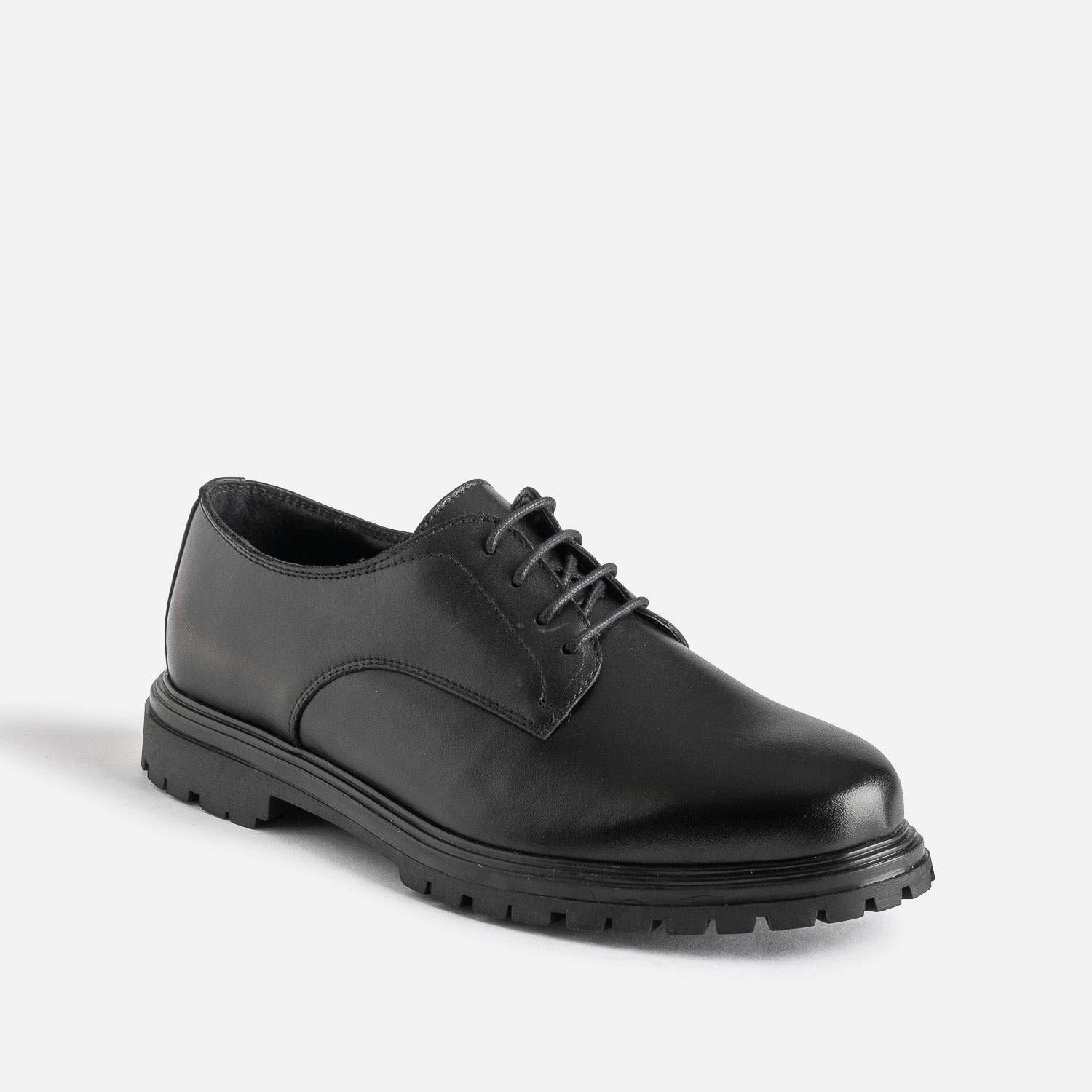 Derby noir cuir semelle crantée