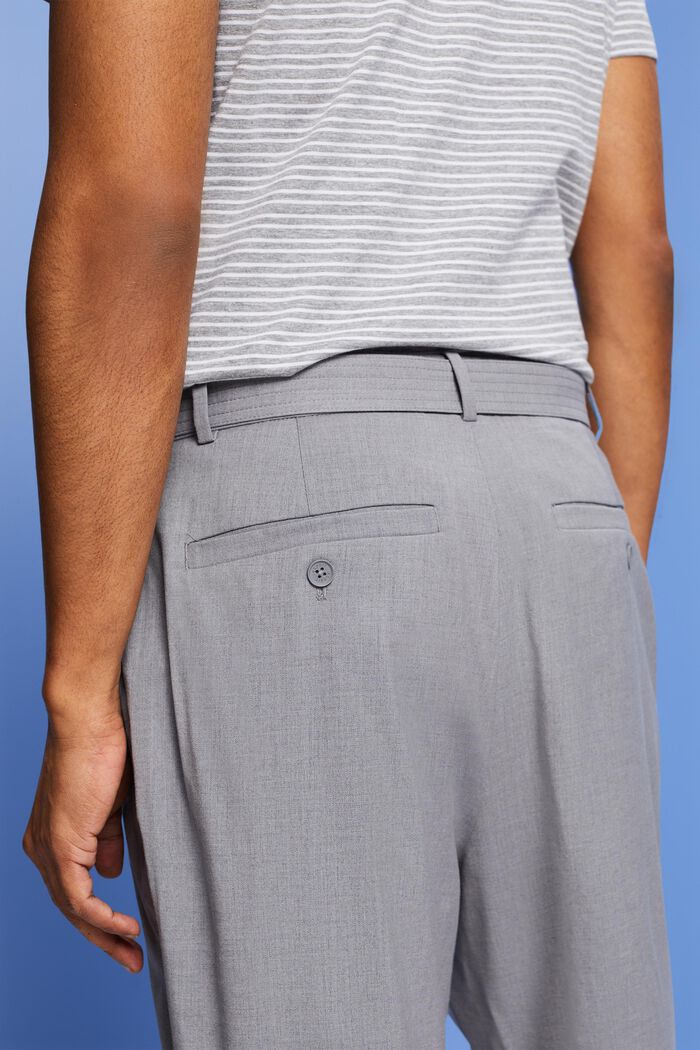 Hose mit weitem Bein und Gürtel, Wollmix