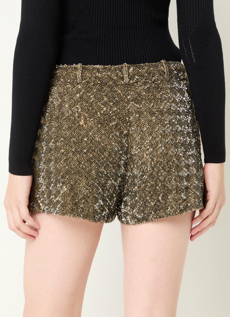 Pantaloncini a vita alta e aderenti con paillettes di ba&sh Loul