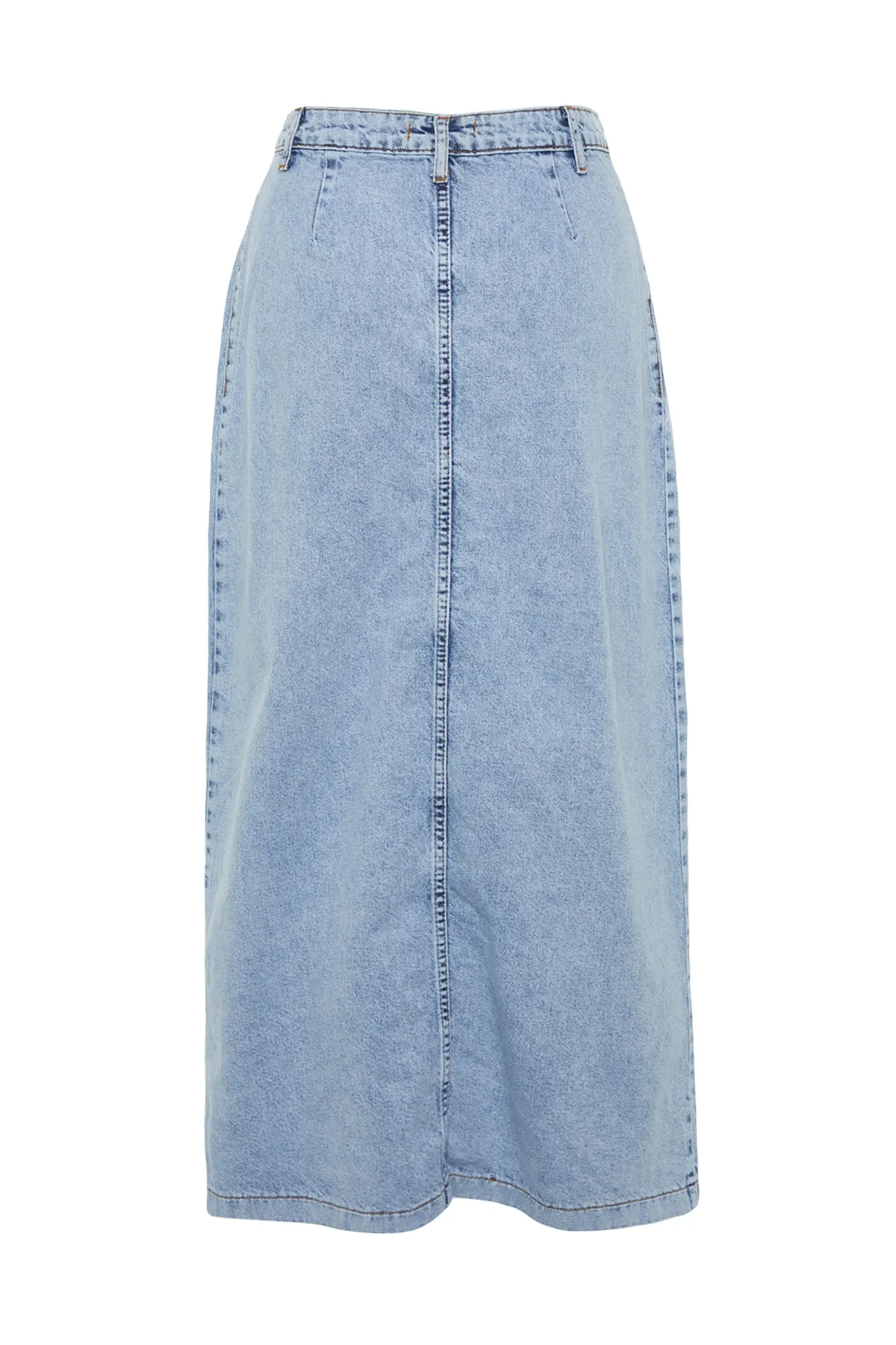 Trendyol Collection  Hellblauer Denim-Jeansrock mit doppelter Tasche und hoher Taille TCTSS23EE00002