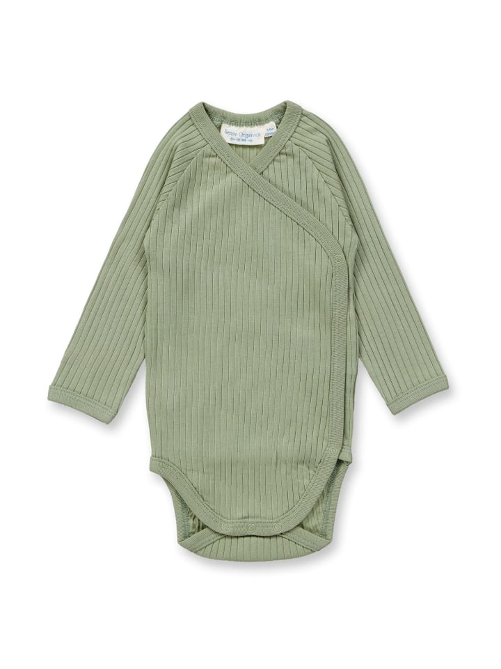 Sense Organics Bio Baby Wickel Langarmbody in Salbeigrün, Modell YGON günstig kaufen