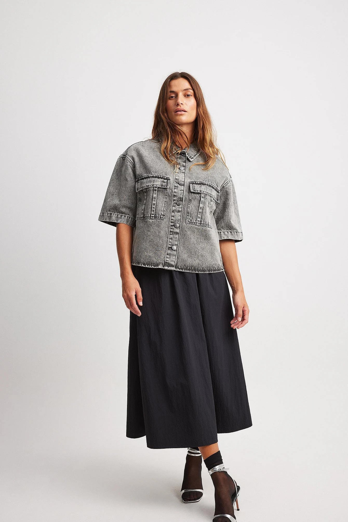 Kastenförmiges Jeanshemd