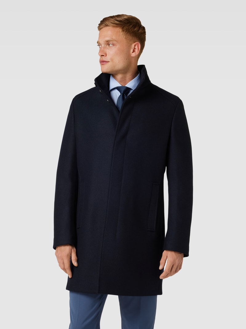 Kurzmantel mit verdeckter Knopfleiste Modell 'Show' in marineblau