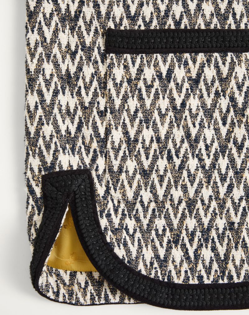 Valentino Bouclè Uldjakke med Jacquard-motiv Toute La V