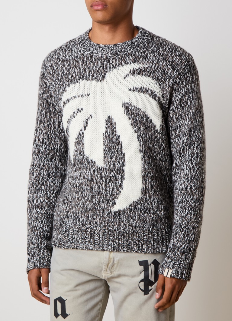 Palm Angels Chunky knitted sweater in wool blend with knitted pattern
