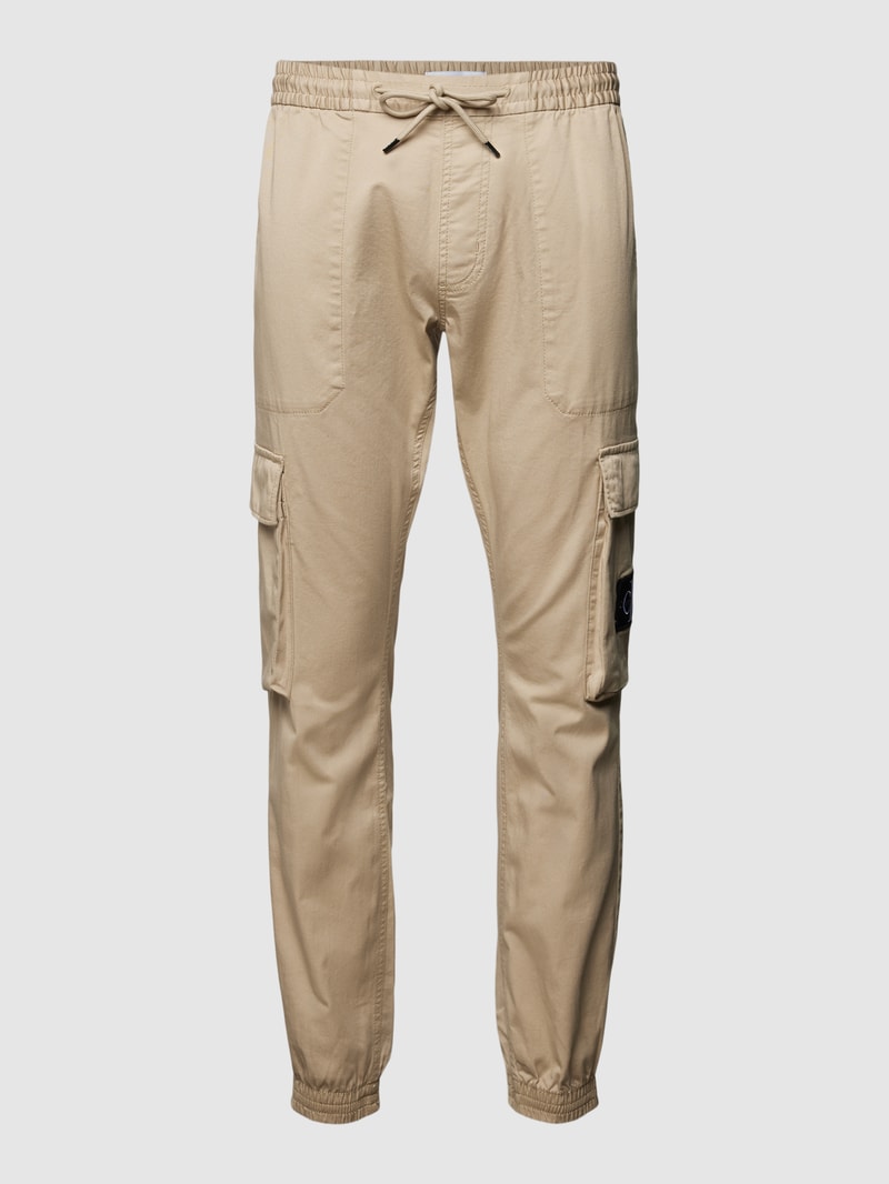 Cargohose in unifarbenem Design Modell 'WASHED' in beige