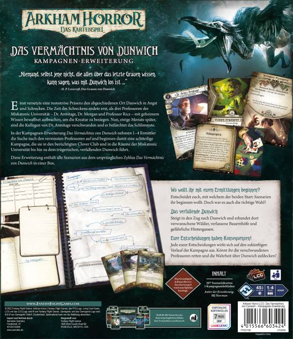 Arkham Horror: Das Kartenspiel - Das Vermächtnis von Dunwich Kampagnen (Erw.)
