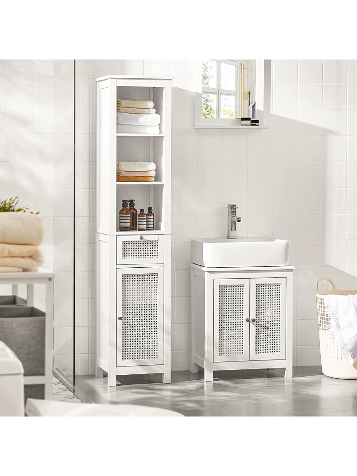 SoBuy Badezimmer-Hochschrank in Weiß - (B)35 x (H)161 x (T)32cm günstig kaufen onesize