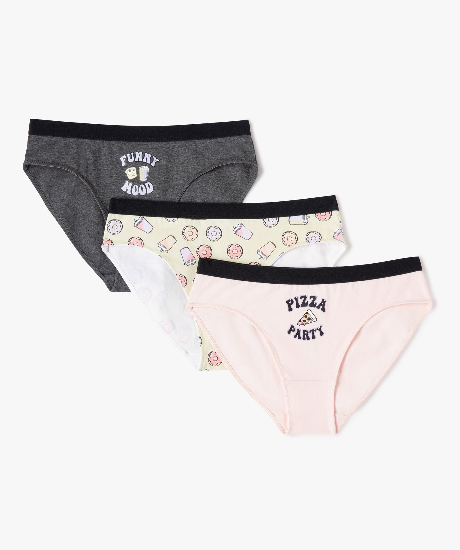 Culottes à motifs junk food fille (lot de 3) multicolore | GEMO