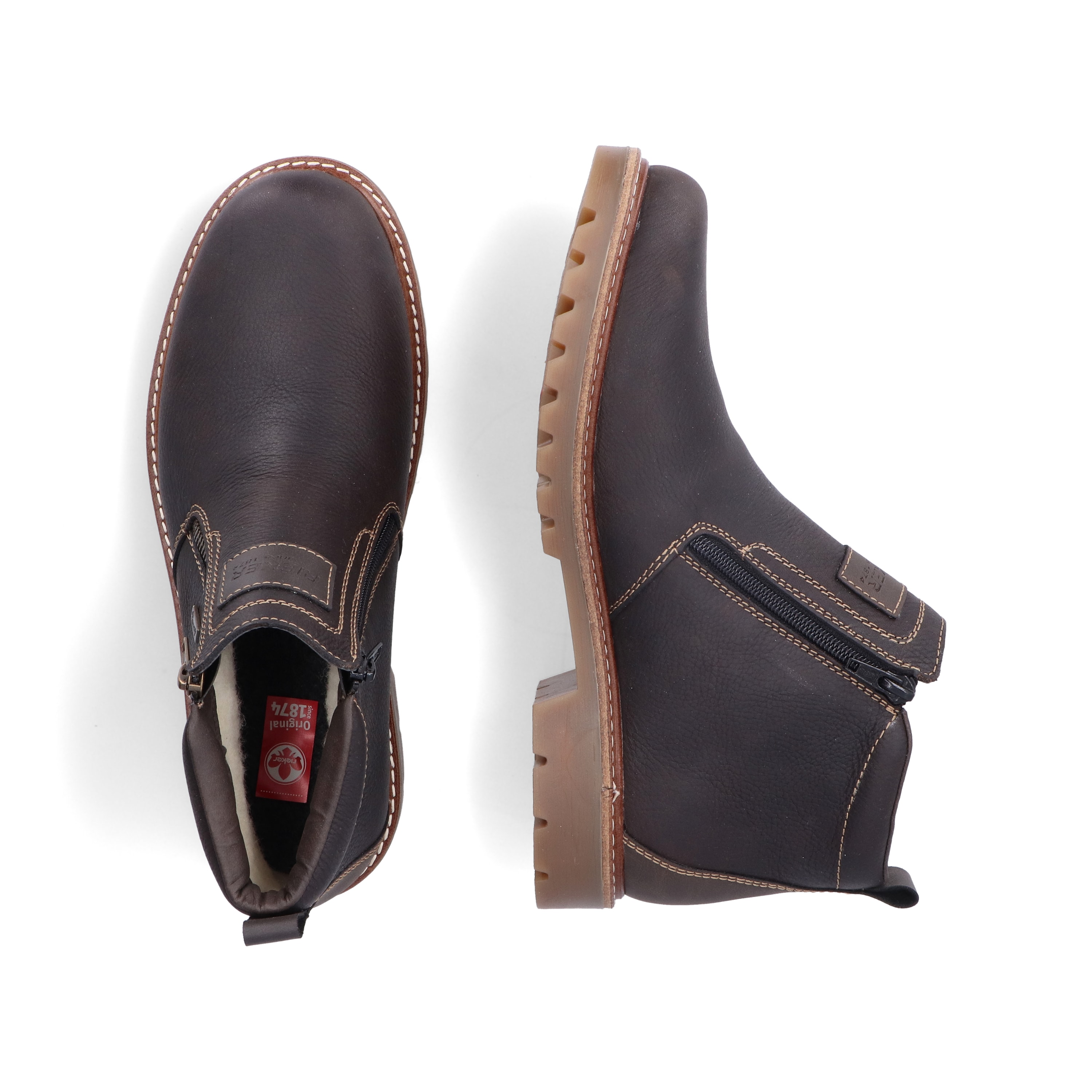 Rieker Herren Kurzstiefel schwarzbraun