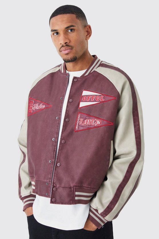 Tall kastige PU-Jacke