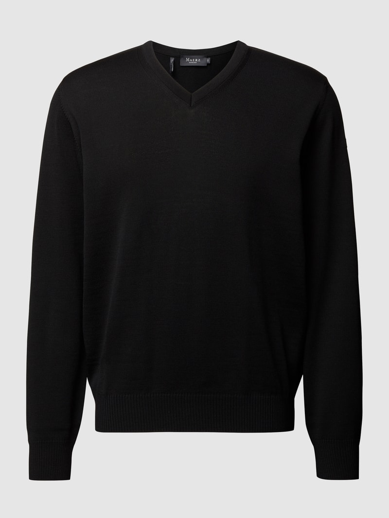 Pullover aus Schurwolle in schwarz