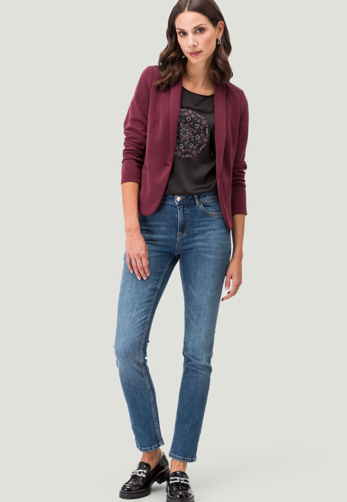 Jerseyblazer mit Paspeltaschen